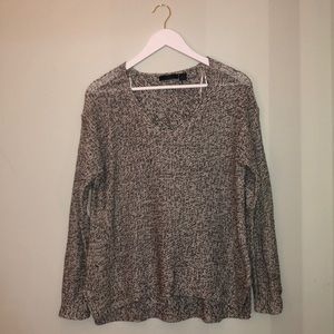 XL Heathered grey sweater with elbow patches